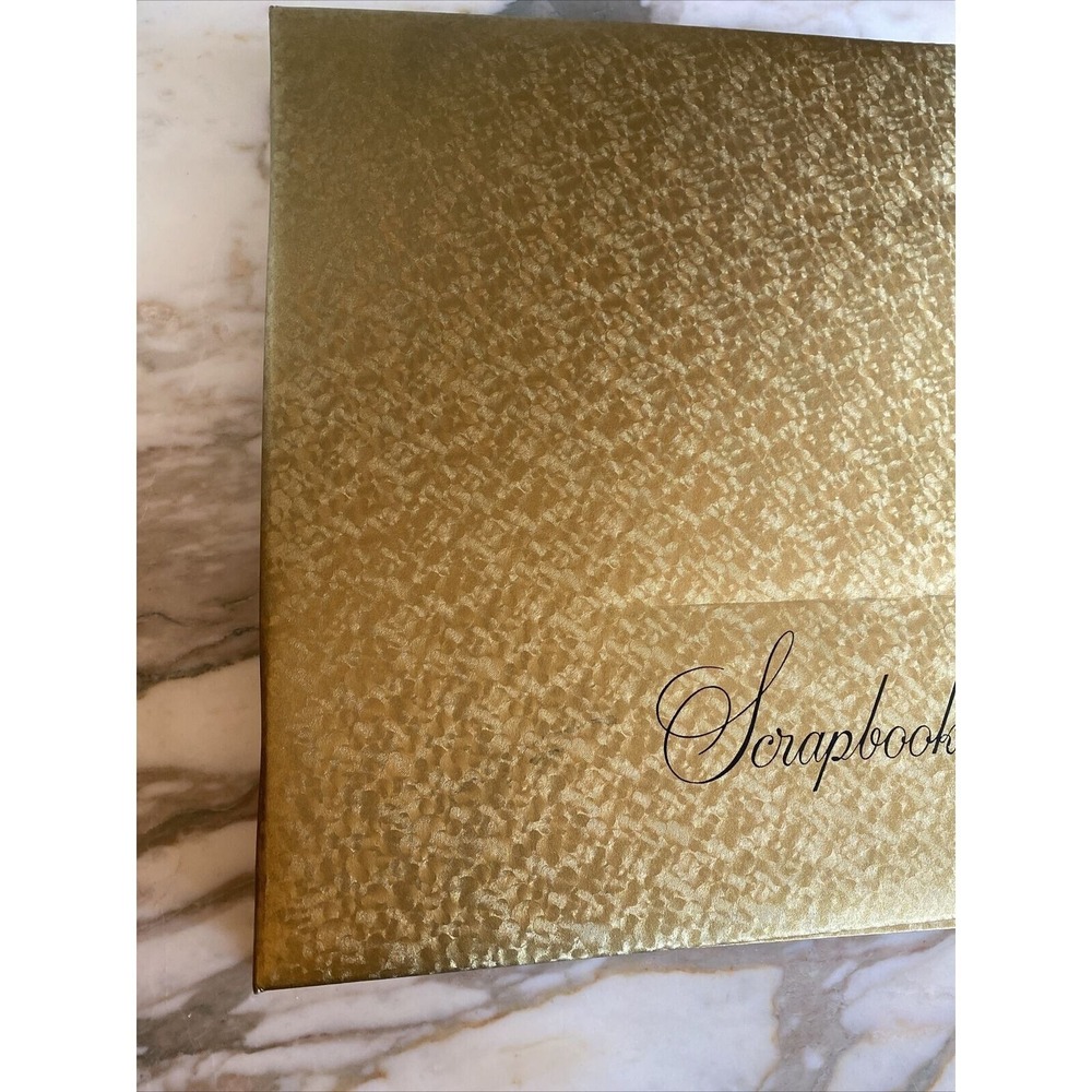 Decorel Scrapbook Gold Vintage Embossed Metallic Post Bound Memory Book Retro - Picture 3 of 7
